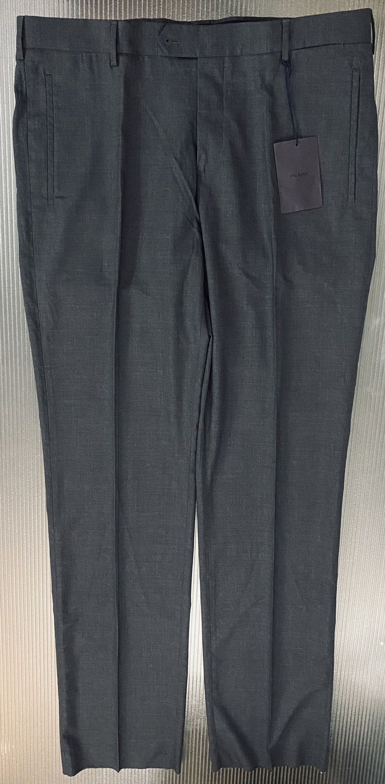 Prada Prada 🇮🇹 ardesia grey super 110’s wool street slacks 54 NW Size US 37 - 1 Thumbnail
