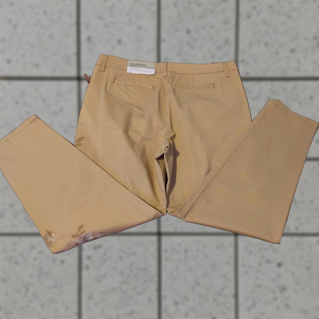 Liz Claiborne VINTAGE Liz Claiborne Pants Womens 12 Khaki Beige Chino Cotton Slacks Trousers Sleeves? (wait) Size 34" / US 12 / IT 48 - 1 Thumbnail
