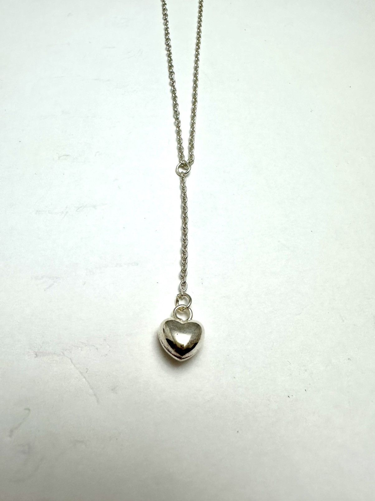Vintage Made in Italy 925 Sterling Silver Puffed Heart Drop