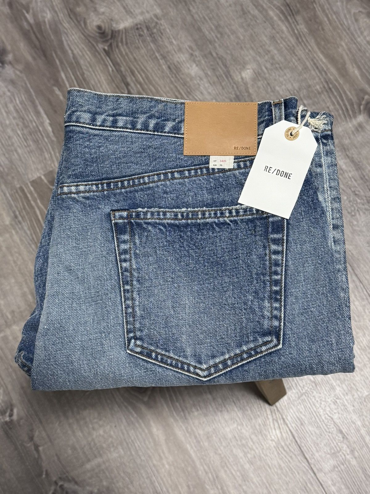 RE/DONE RE/DONE Men’s 90s Slim Fit Jeans Mid Worn Light Blue Denim Size US 36 / EU 52 - 11 Thumbnail