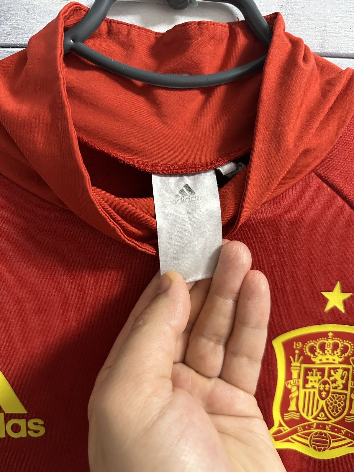 Vintage Rare Soccer Long-Sleeve Adidas Spain Training Form Size US L / EU 52-54 / 3 - 12 Thumbnail