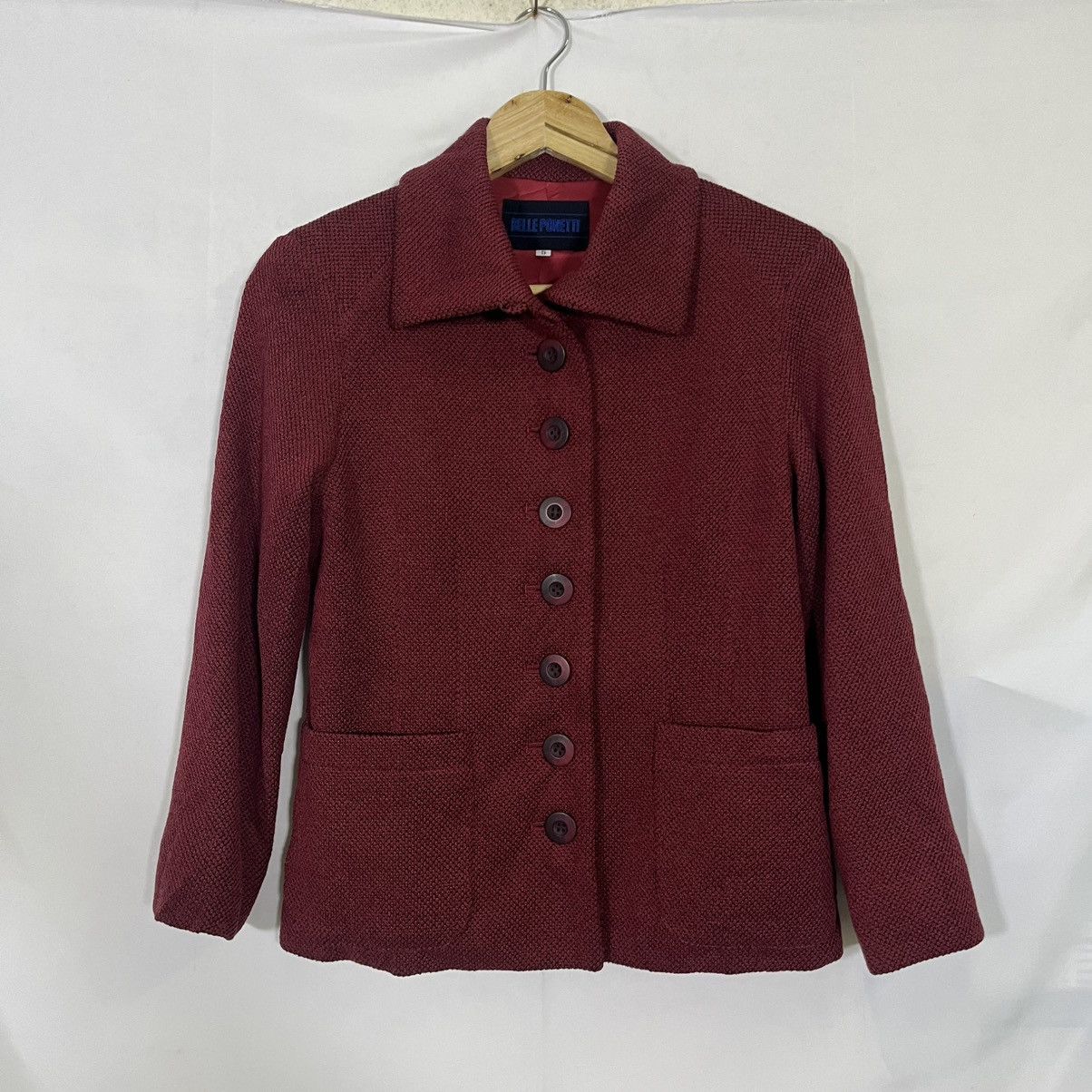Japanese Brand BELLE PONETTI VINTAGE TEXTURED BUTTON UP JACKET Size XS / US 0-2 / IT 36-38 - 1 Thumbnail