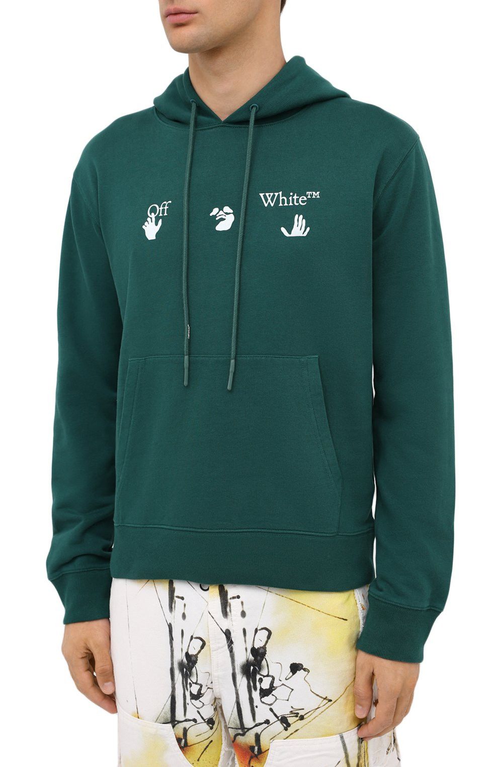 Off-White Green Big Swimming Man Logo Hoodie Size US M / EU 48-50 / 2 - 2 Thumbnail