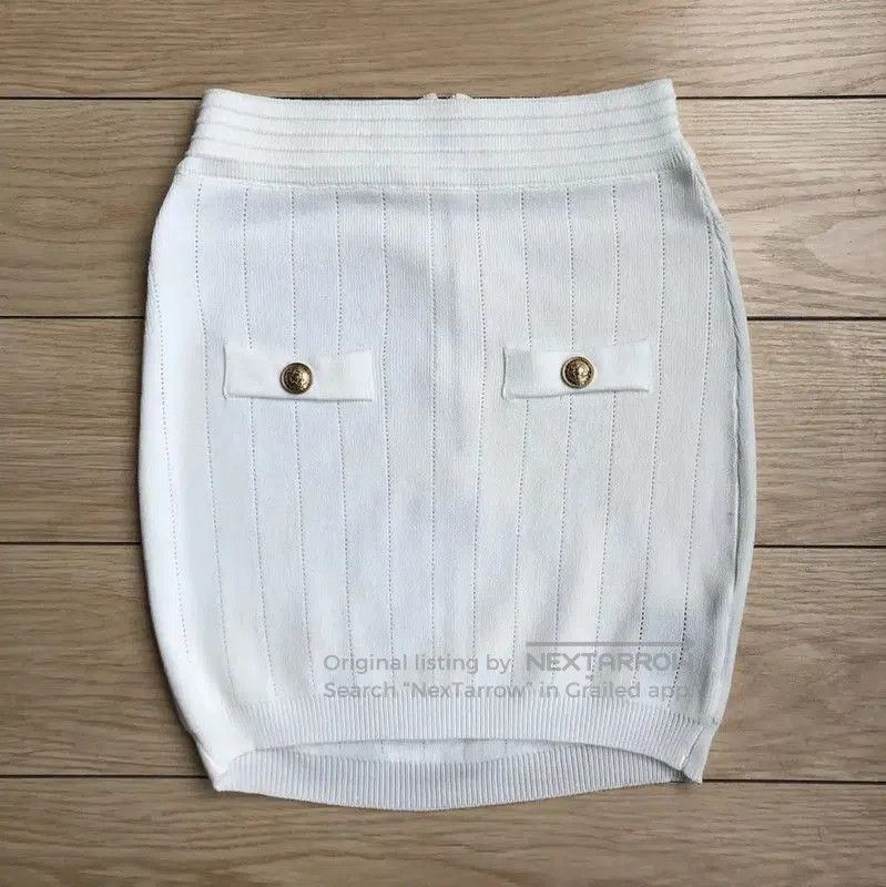 Balmain Balmain White Cotton Women's Skirt . Size 23" - 1 Thumbnail