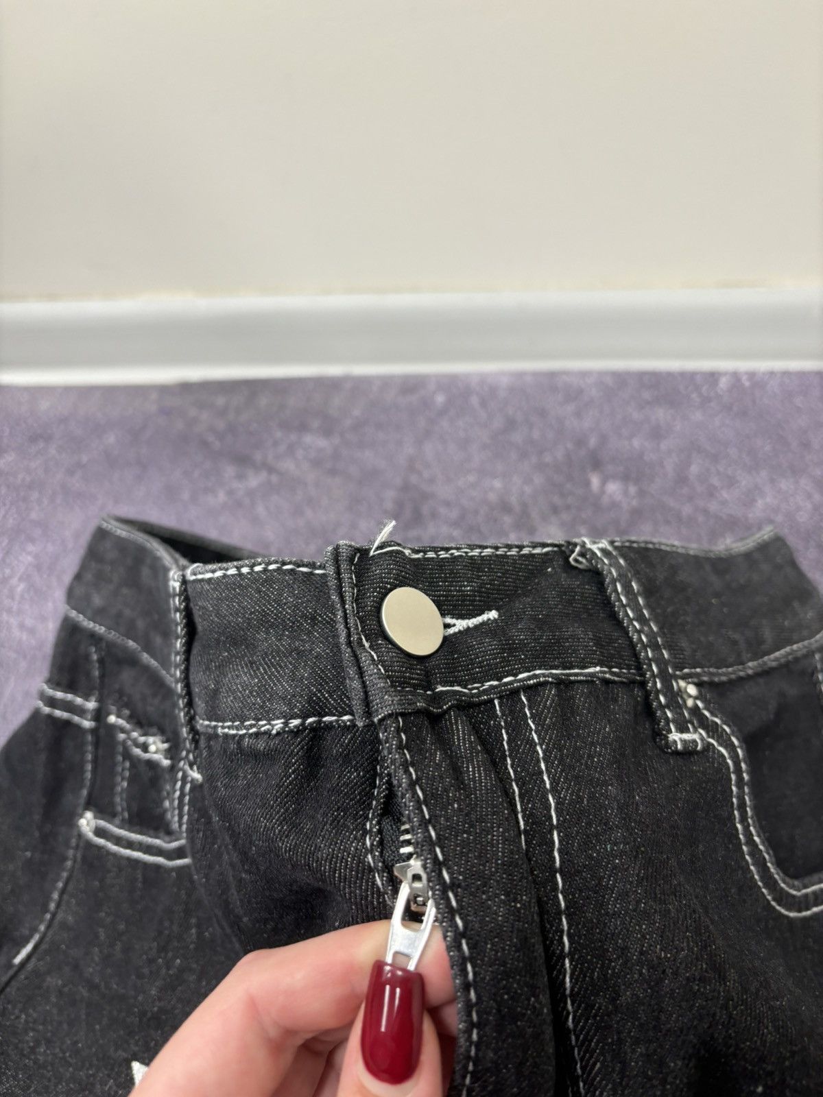 Vintage Vintage Skategang Fuck Hip Hop Y2K Black Rap Baggy Jeans Size US 30 / EU 46 - 8 Thumbnail