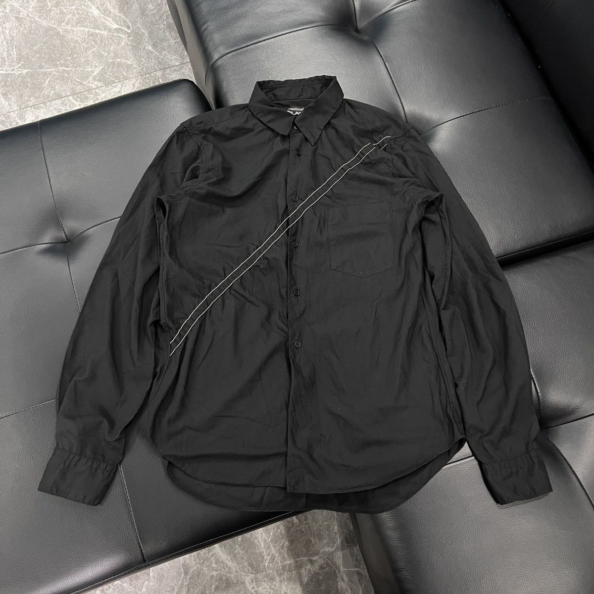 Comme des Garcons Black BLACK COMME des GARÇONS Diagonal Stripe Shirt Size US M / EU 48-50 / 2 - 1 Thumbnail