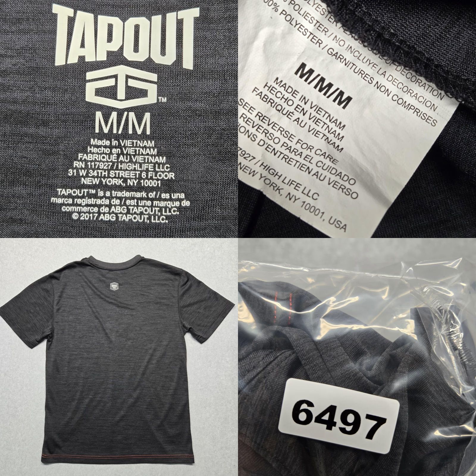 Tapout Tapout Shirt Mens Medium Black Gray Athletic Performance Tee Logo Lightweight Size US M / EU 48-50 / 2 - 8 Thumbnail