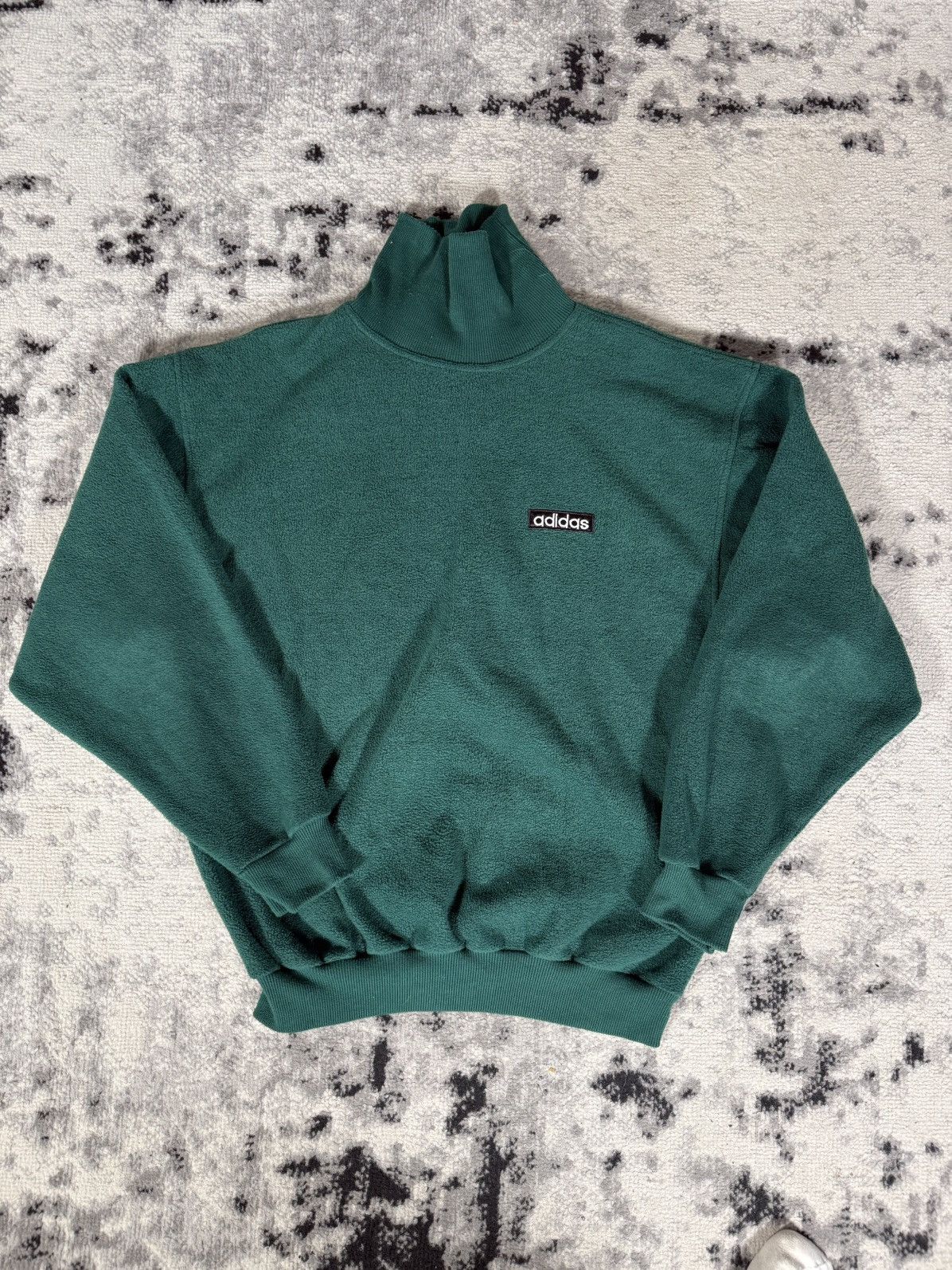 Adidas Vintage 90s Adidas Fleece Turtle Neck Sweatshirt Size US L / EU 52-54 / 3 - 1 Thumbnail