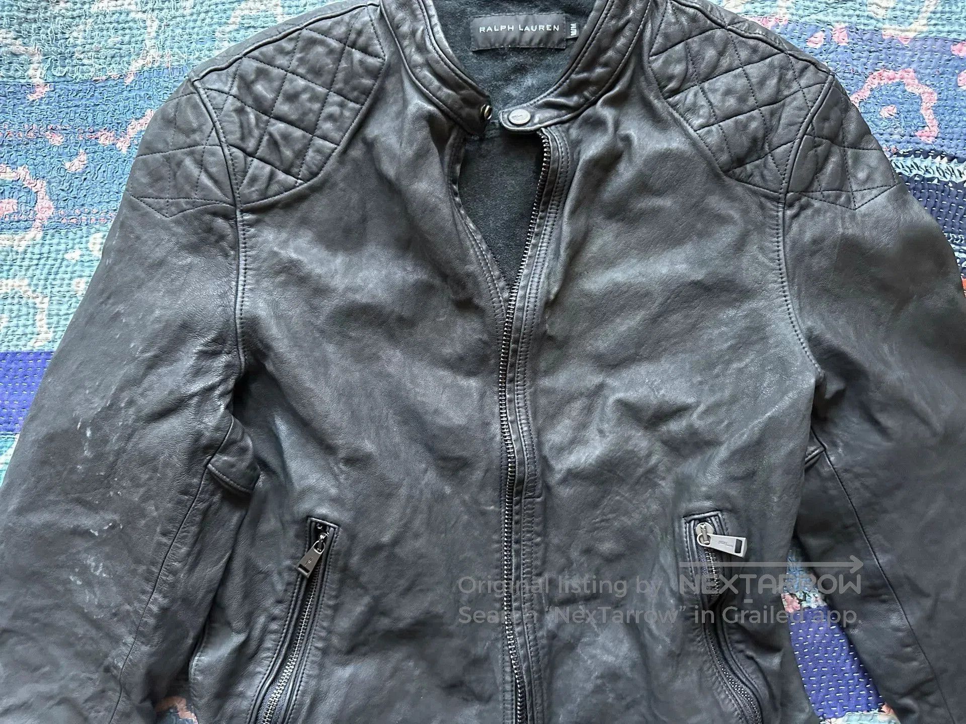 RRL Ralph Lauren Ralph Lauren RRL Black Label Distressed Moto Jacket. Size US S / EU 44-46 / 1 - 3 Thumbnail