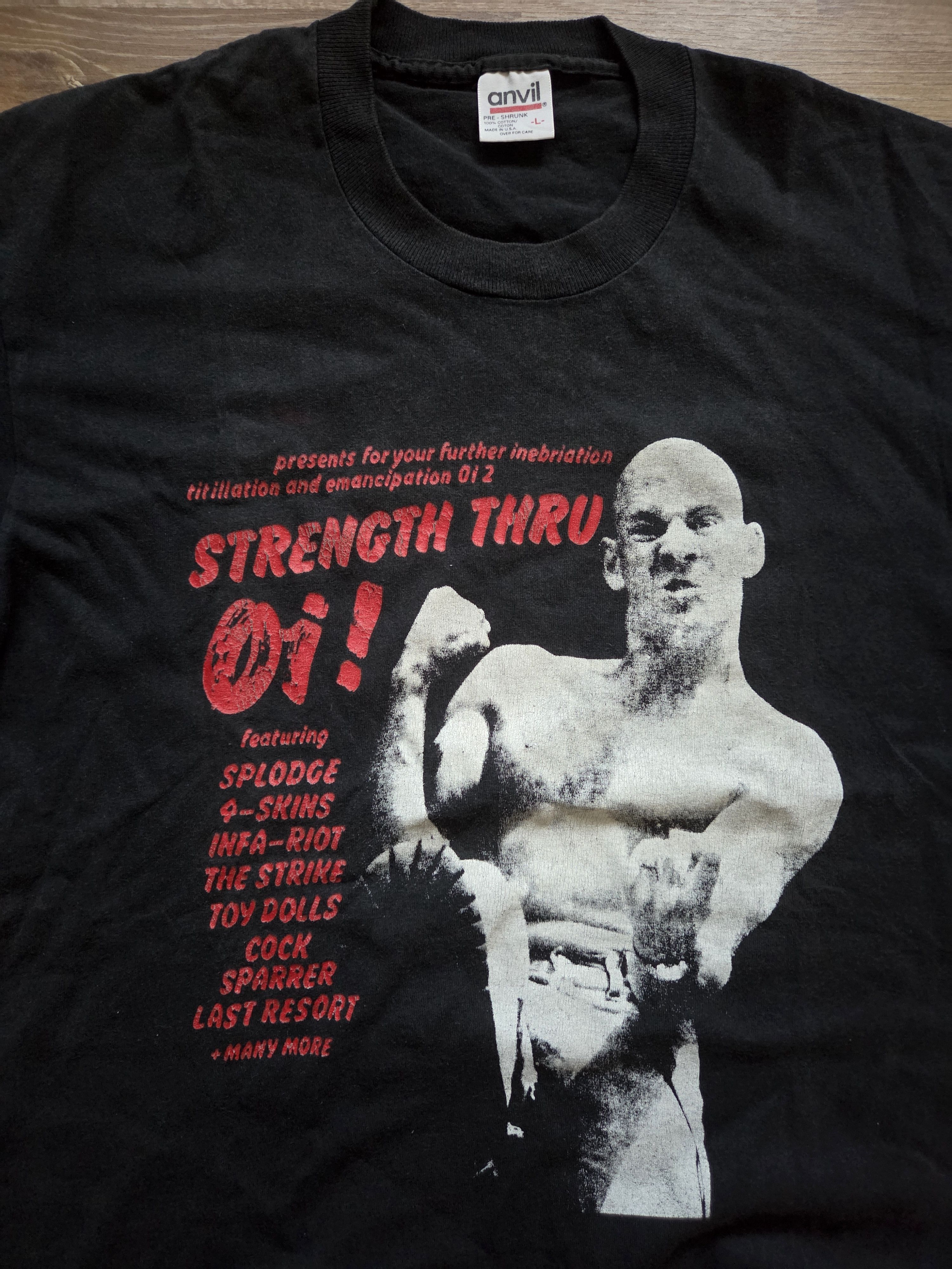 Band Tees True Vintage OG 90s Strength Thru Oi! Skinhead Album T Shirt Size US L / EU 52-54 / 3 - 4 Thumbnail