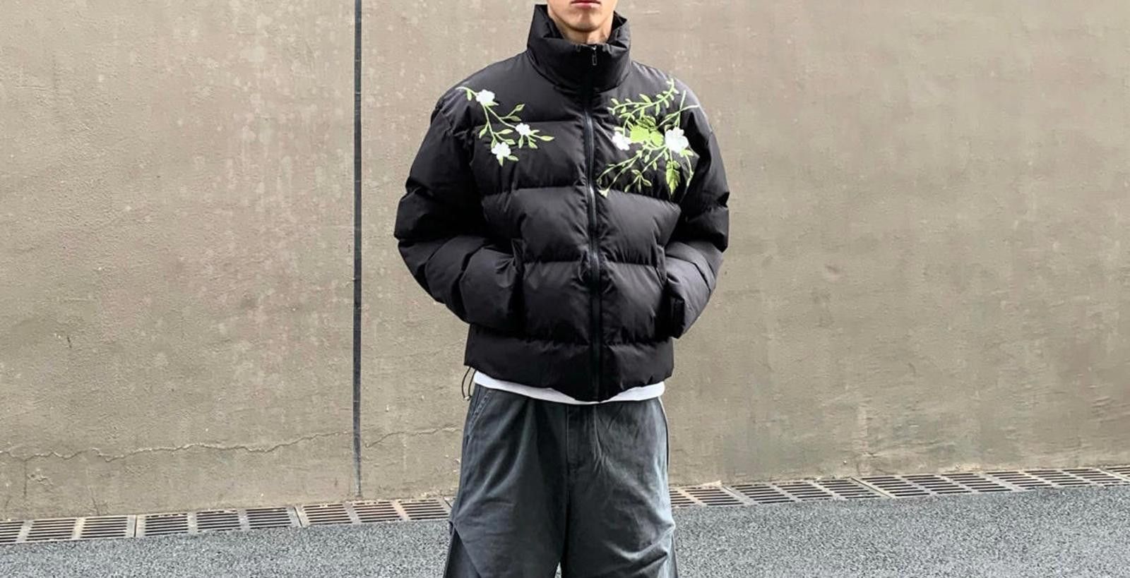 Other Black Puffer Jacket with Floral Design Size US M / EU 48-50 / 2 - 1 Thumbnail
