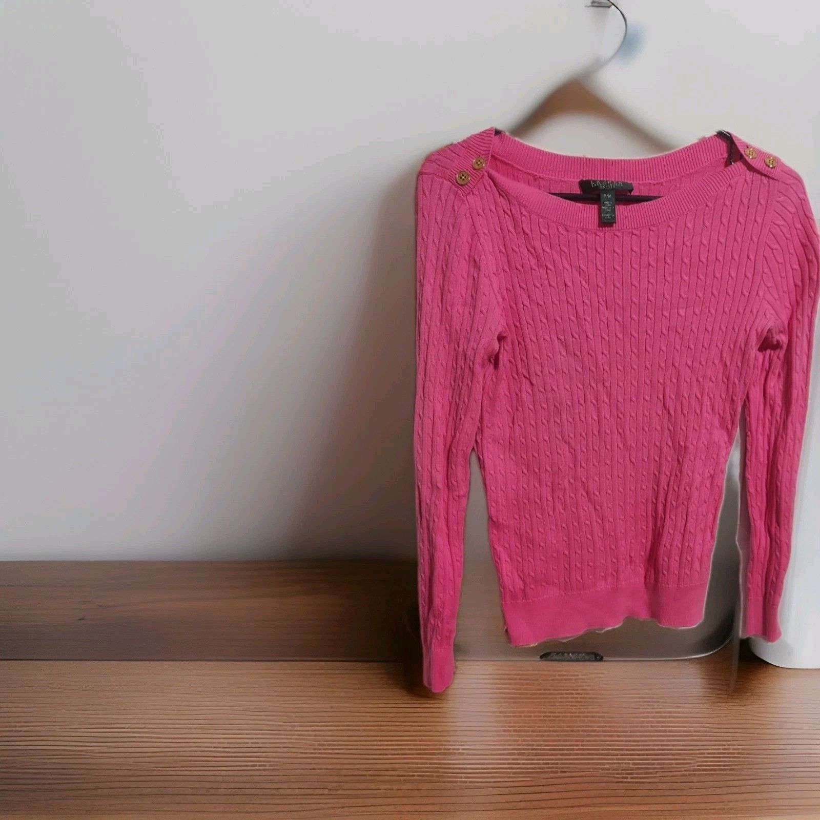 Ralph Lauren Lauren by Ralph Lauren Women Pink Pullover Sweater M Petite Size XXS / US 00 / IT 34 - 1 Thumbnail