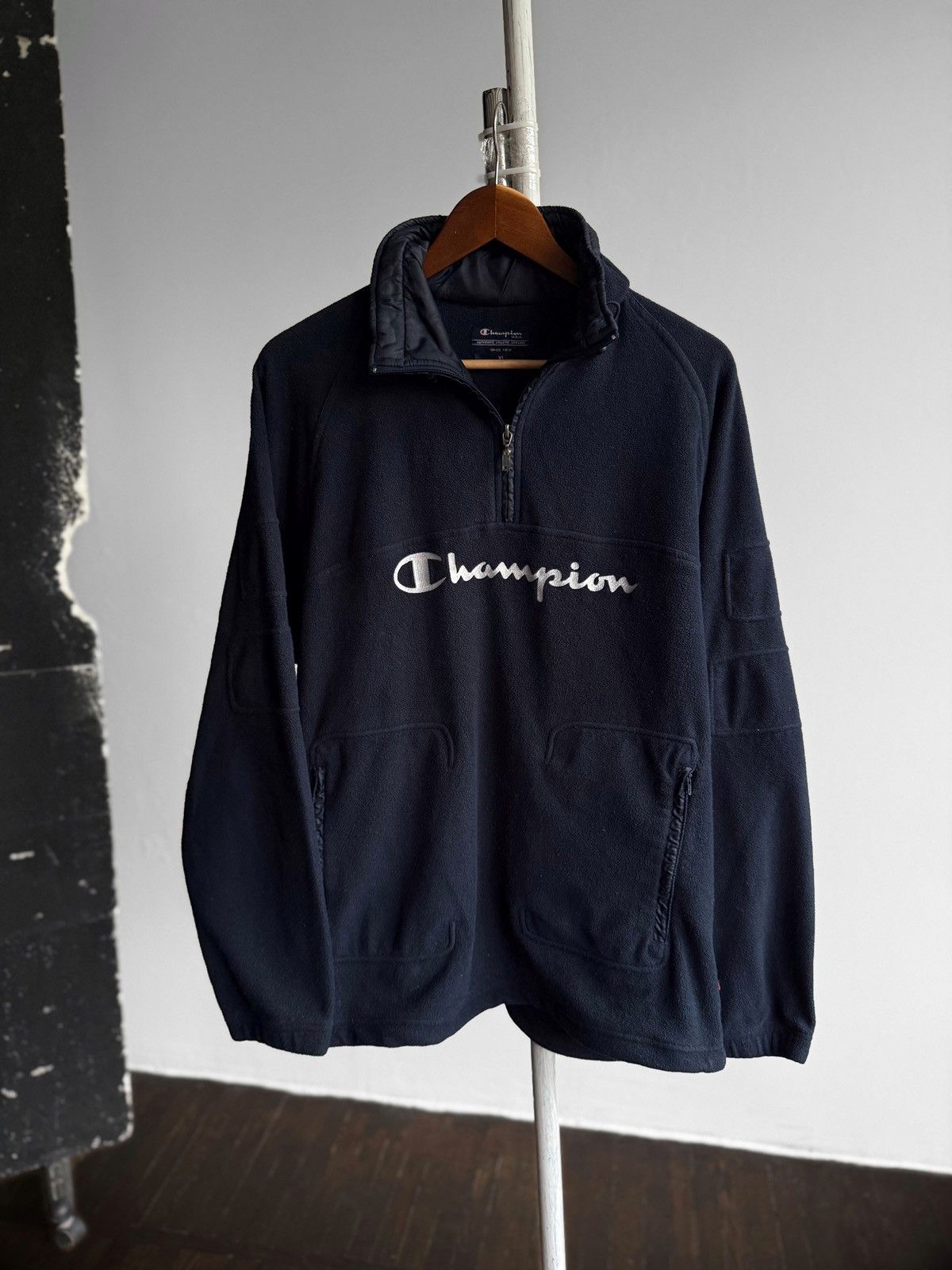 Champion Champion USA Mens Vintage 90s Spell Out Quarter Zip Fleece Size US XL / EU 56 / 4 - 1 Thumbnail