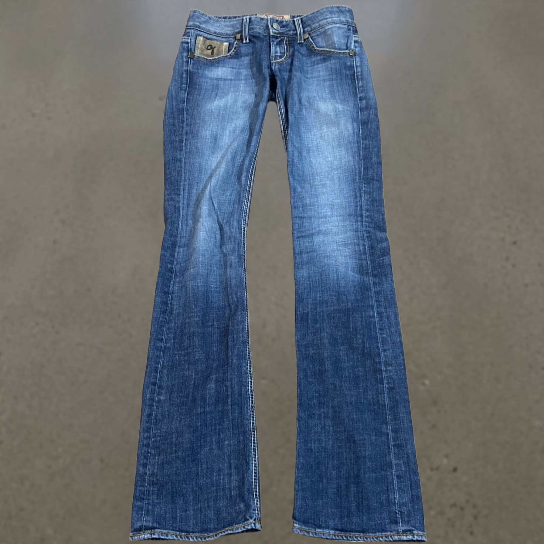 Guess VINTAGE GUESS Jeans Stretch flare Denim pants Y2K fitted womens 24 Size 42" / US 20 - 1 Thumbnail