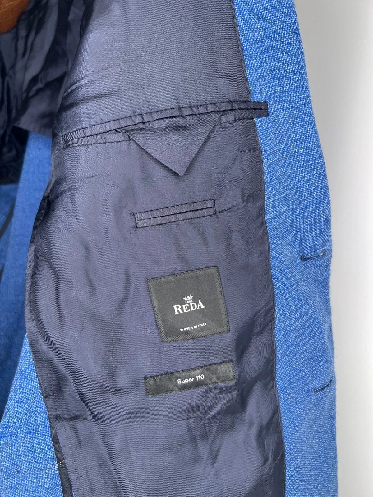 Hugo Boss Hugo Boss Reda Blue Half-Lined Super 110 Wool Blazer Size 40R - 15 Thumbnail