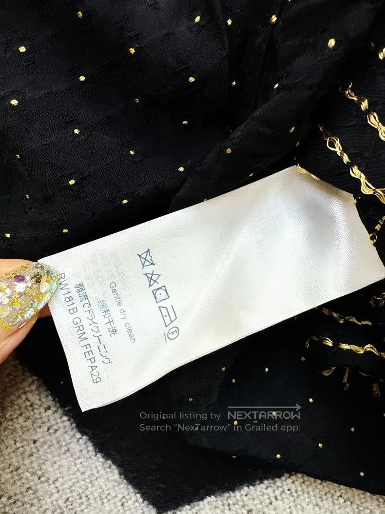 Louis Vuitton Louis Vuitton Black baby's breath gold embroidered polka-d Size 33" - 4 Thumbnail