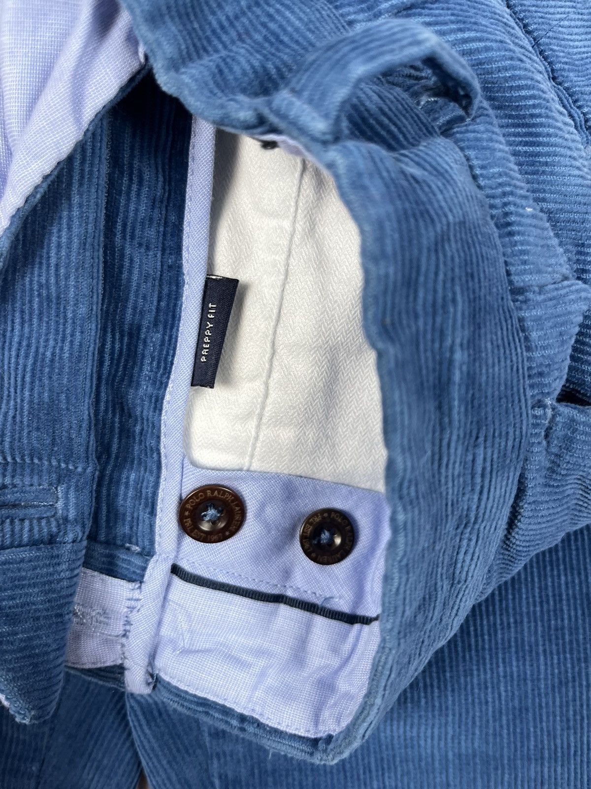 Polo Ralph Lauren Polo Ralph Lauren European Tailoring Blue Corduroy Pants Size US 31 - 12 Thumbnail