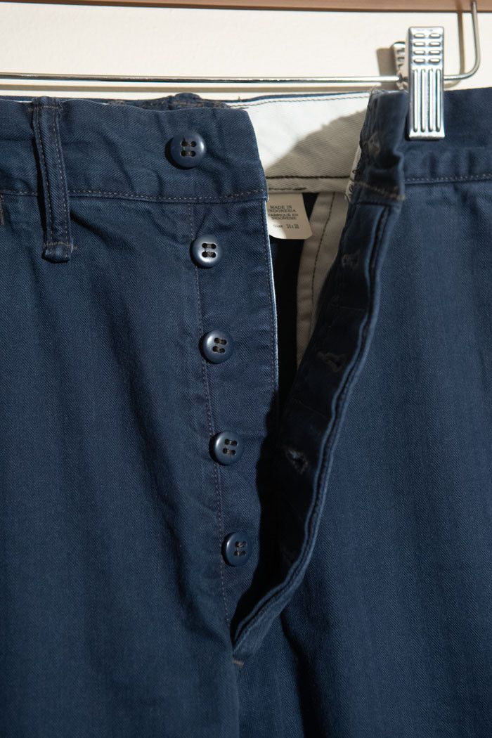 RRL Ralph Lauren RRL Slim Fit Herringbone Twill Pant Worth Navy Size US 34 / EU 50 - 8 Thumbnail