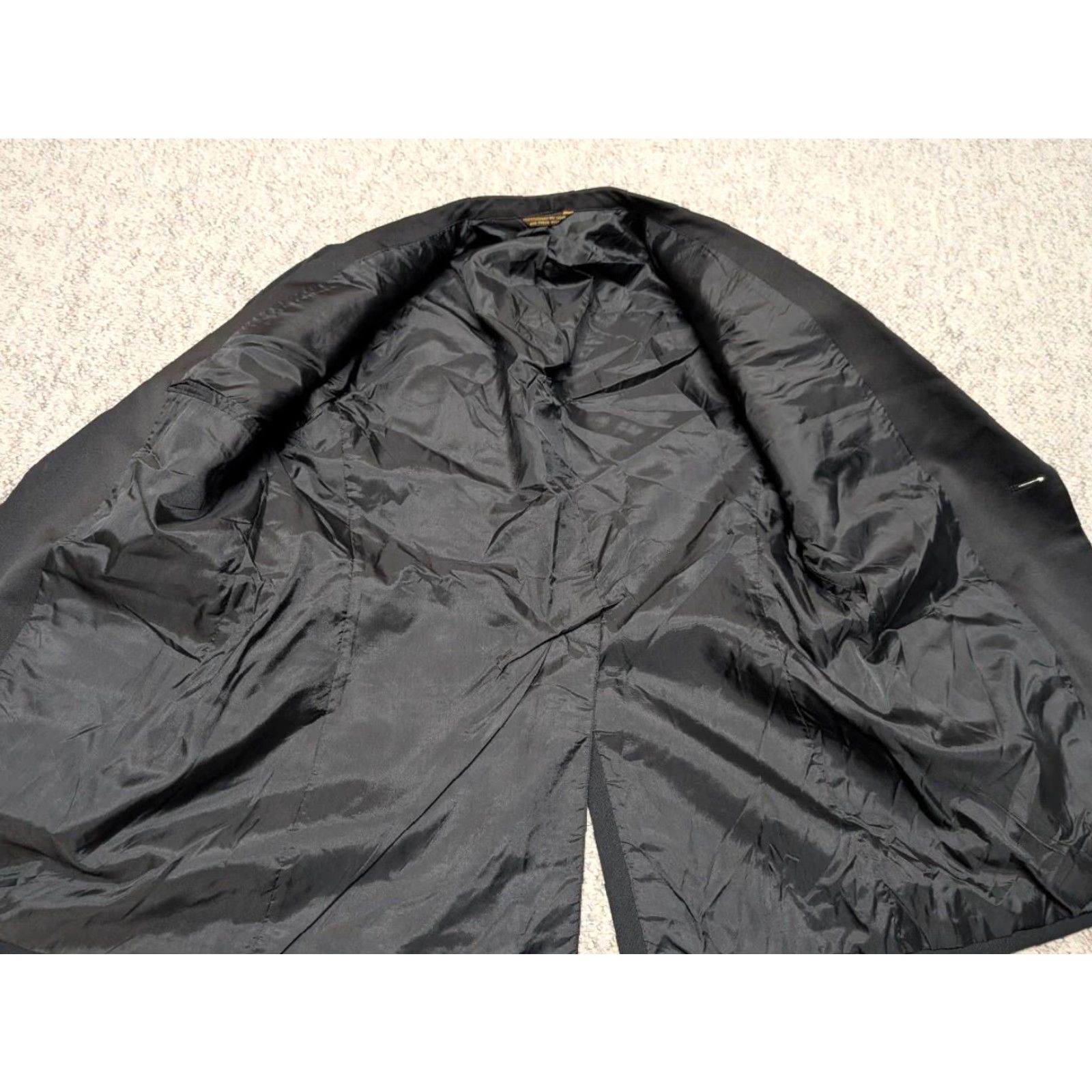 Vintage VINTAGE USA made TUXEDO SHAWL Tuxedo Jacket Blazer 40R Black Wool Mens Vintage 70s US-made Shawl Lapel One-Button Size 40R - 6 Thumbnail