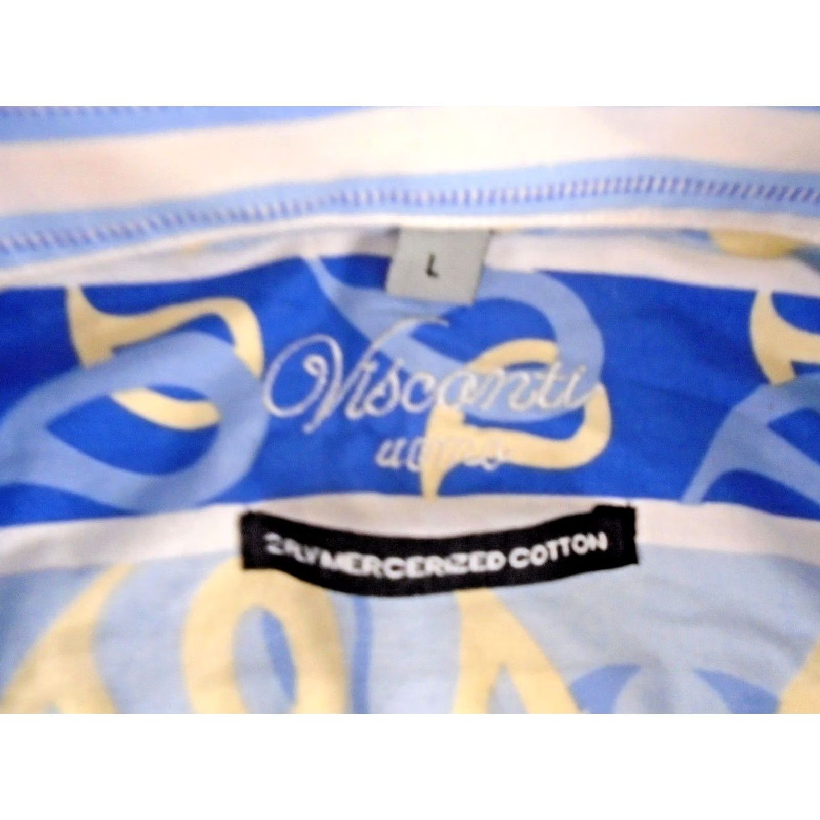 Vintage Visconti Uomo Blue Large Long Sleeve Button Shirt Mens Size US L / EU 52-54 / 3 - 6 Thumbnail