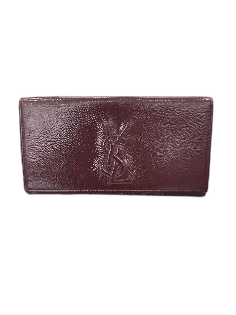 YSL Classic Burgundy Wallet with Logo-2506