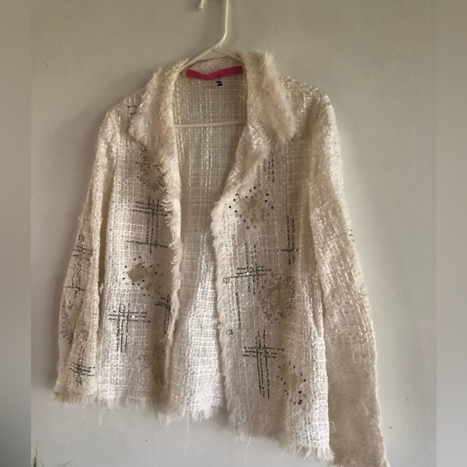 Emanuel Ungaro White Tweed Jacket Blazer by Emanuel Ungaro Size M / US 6-8 / IT 42-44 - 3 Thumbnail