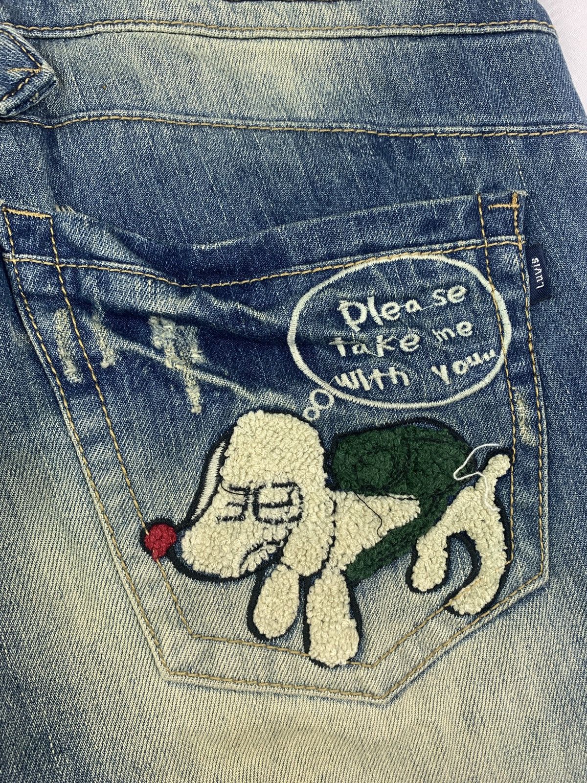 Japanese Brand Luvis Jeans Washed Cute Embroidered Pocket Mini Jeans Shorts Size 27" / US 4 / IT 40 - 5 Thumbnail