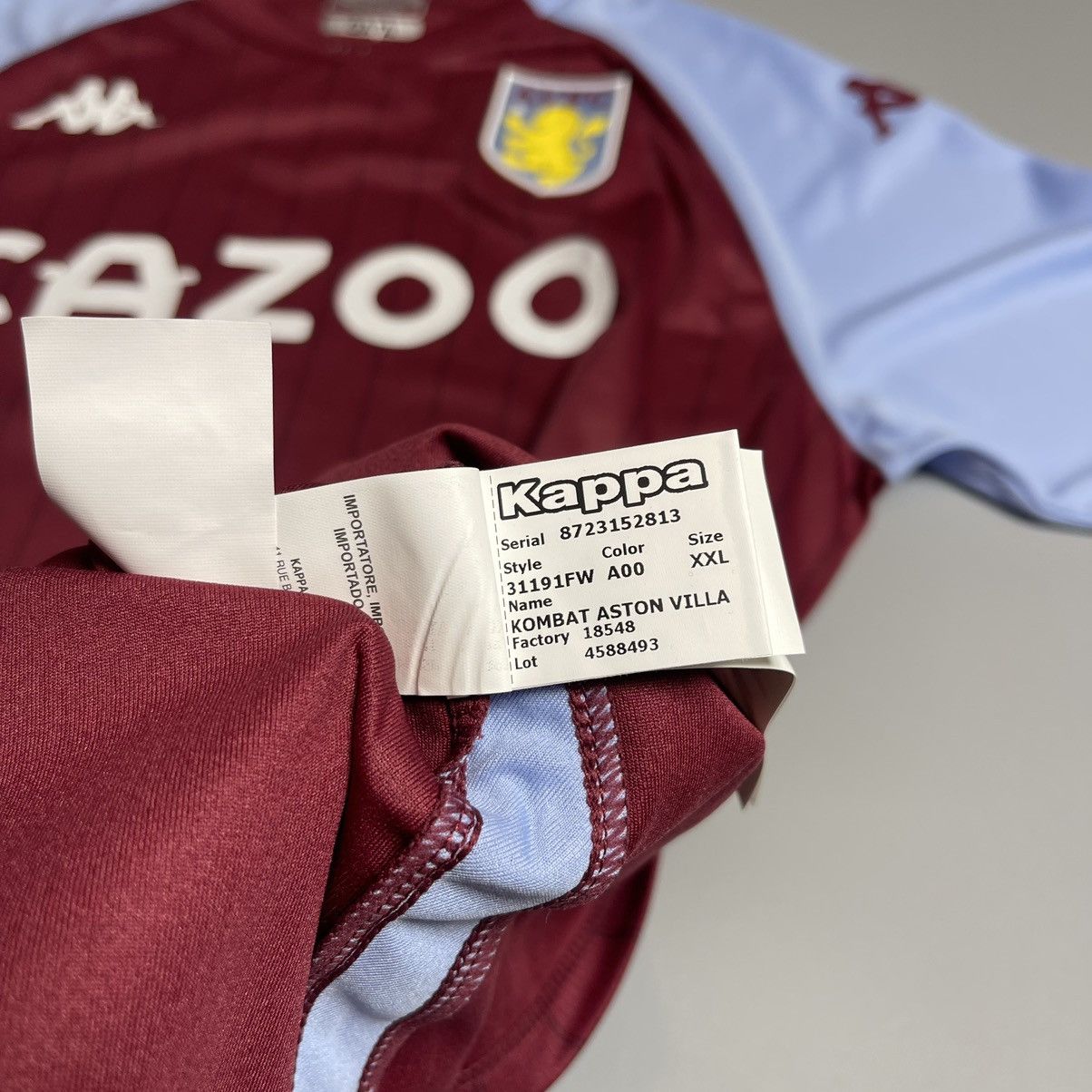 Kappa × Vintage ASTON VILLA KAPPA 2020/2021 SOCCER HOME JERSEY #10 GREALISH Size US XXL / EU 58 / 5 - 13 Thumbnail