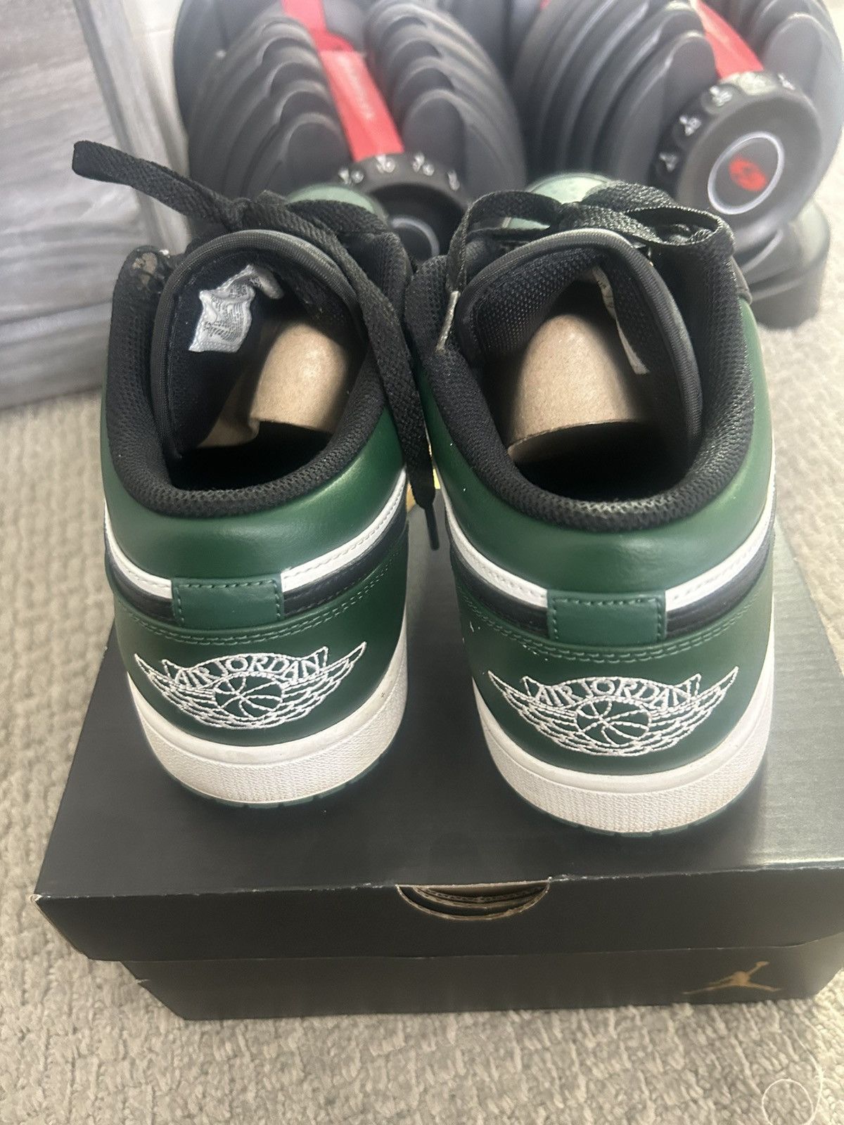 Jordan Brand Jordan 1 low Green Toe Size US 12 / EU 45 - 8 Thumbnail