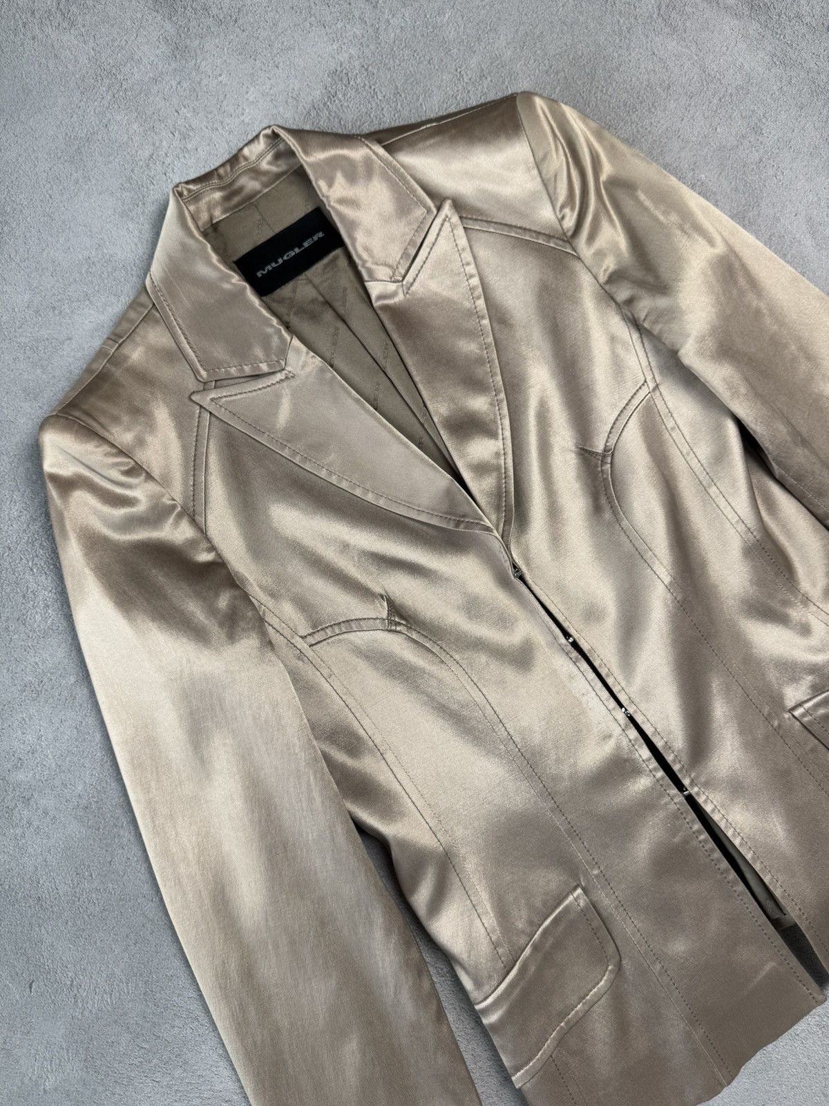 Mugler Vintage MUGLER Acetate Cotton Tailored Corseted Blazer Size M / US 6-8 / IT 42-44 - 3 Thumbnail