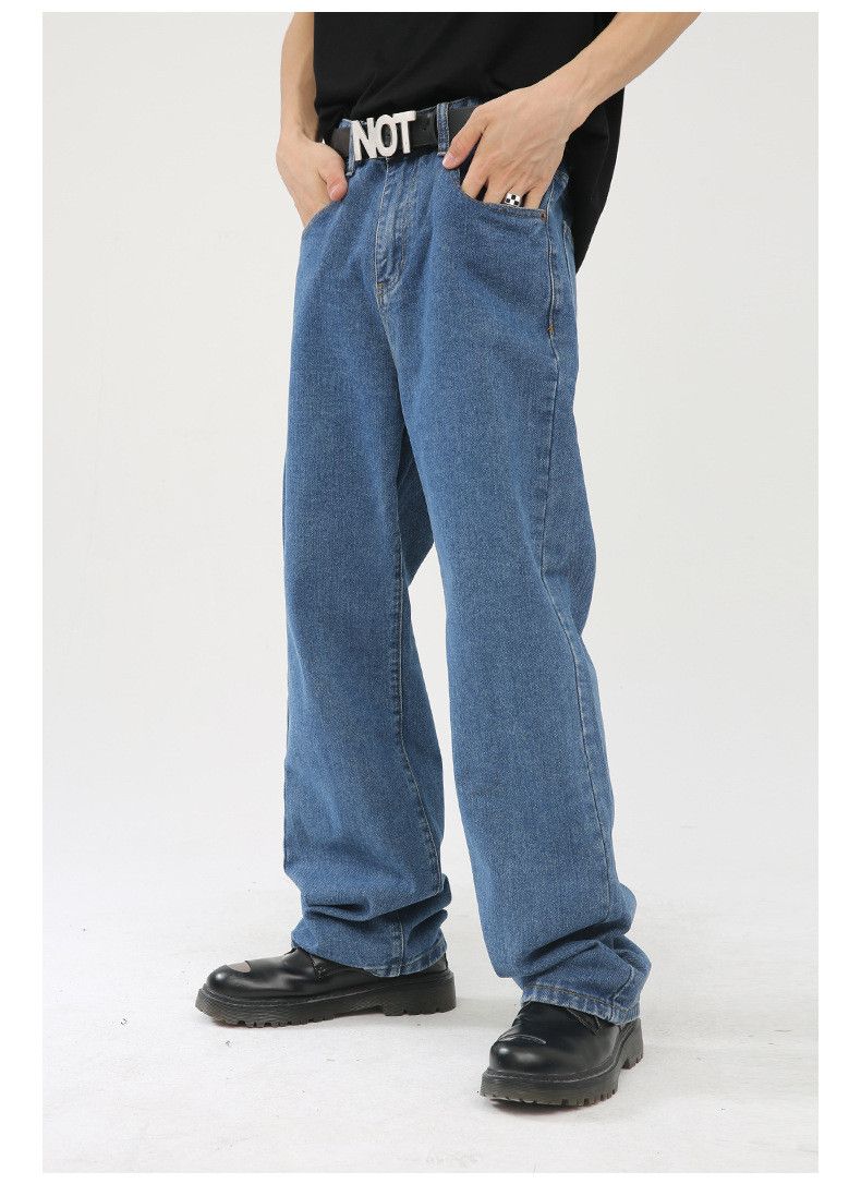 Jean Men's loose Japanese retro washed straight jeans Size US 32 / EU 48 - 3 Thumbnail
