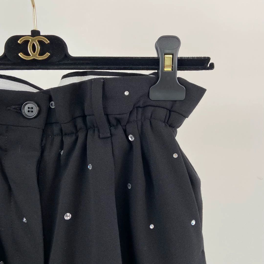 Miu Miu MIU MIU women's black crystal-embellished short 36 Size 25" / US 0 / IT 36 - 3 Thumbnail