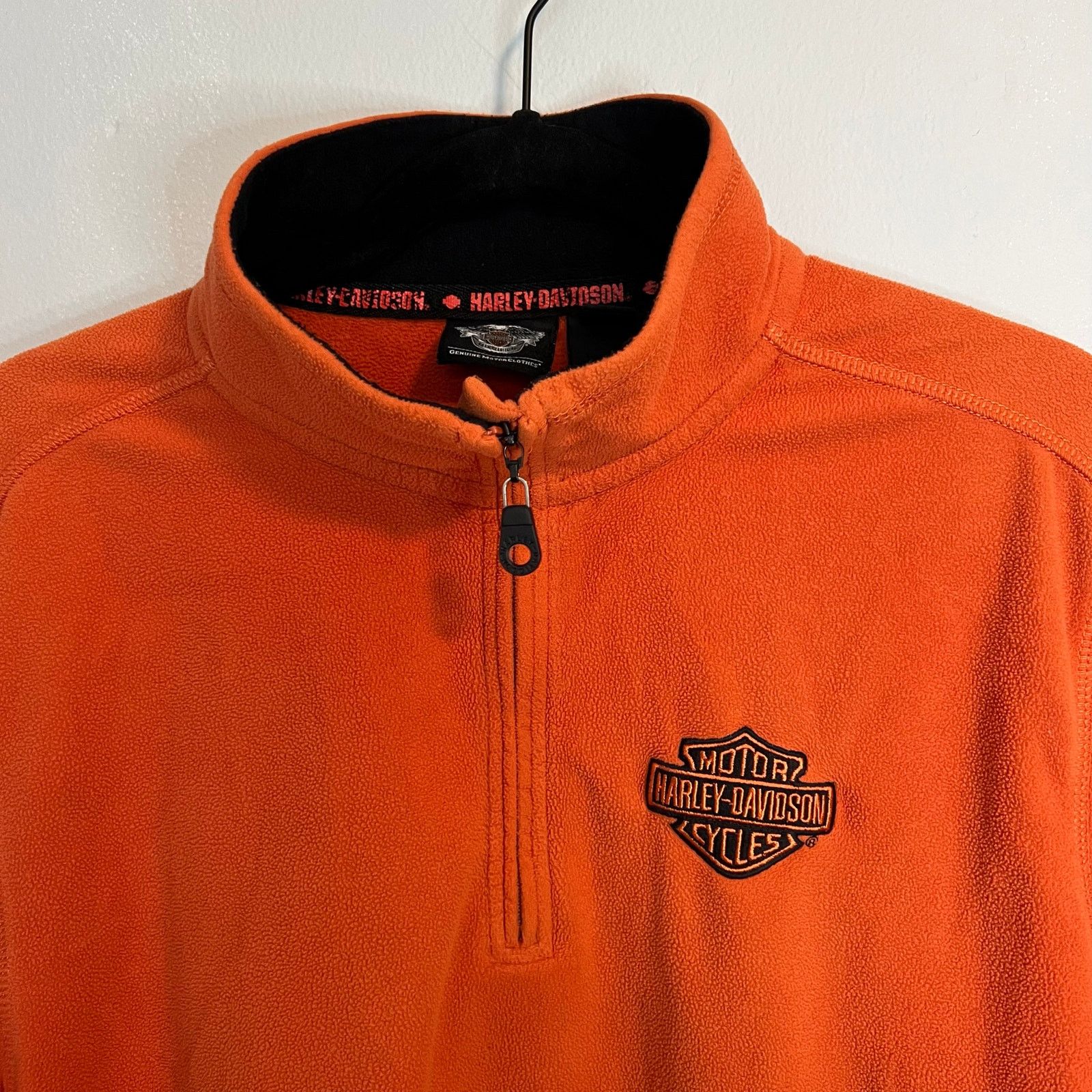 Harley Davidson Vintage Harley Davidson Fleece Quarter Zip Pull Over Mens L Size US L / EU 52-54 / 3 - 3 Thumbnail