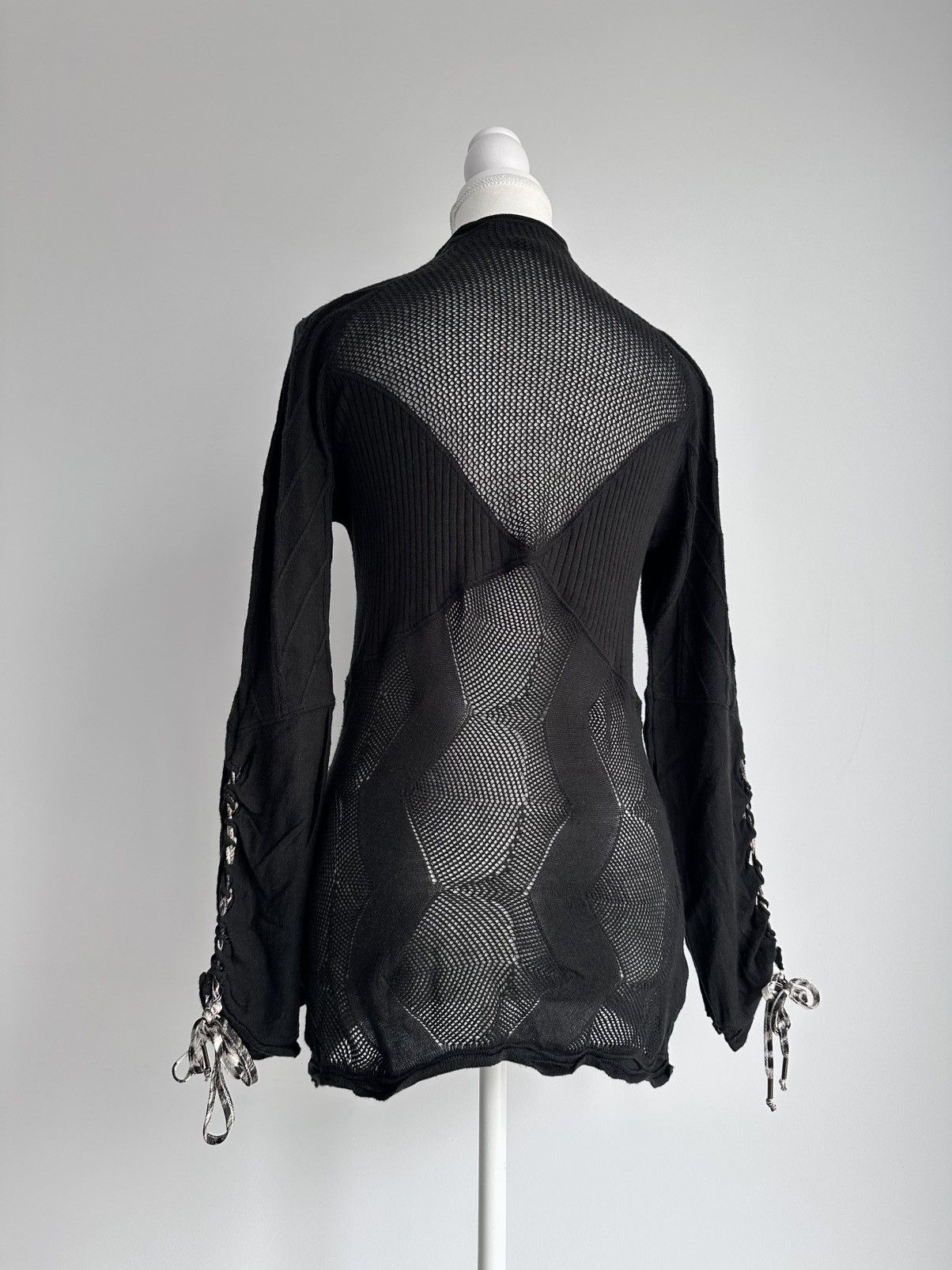 Just Cavalli 00s Just Cavalli Y2K Black Cotton Mini Mesh Dress Sz 46 Size L / US 10 / IT 46 - 8 Thumbnail