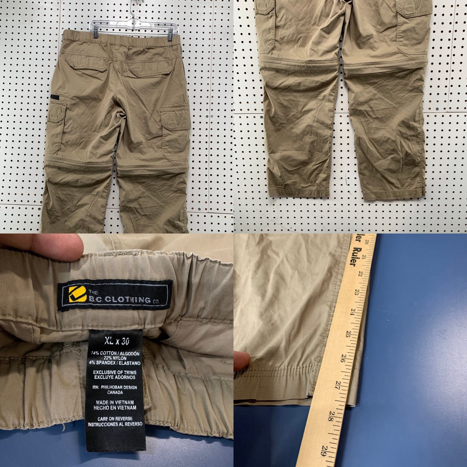 Vintage VINTAGE BC Clothing Co Convertible Cargo Pants Mens XL 36x30 Brown Casual Size US 36 / EU 52 - 8 Thumbnail
