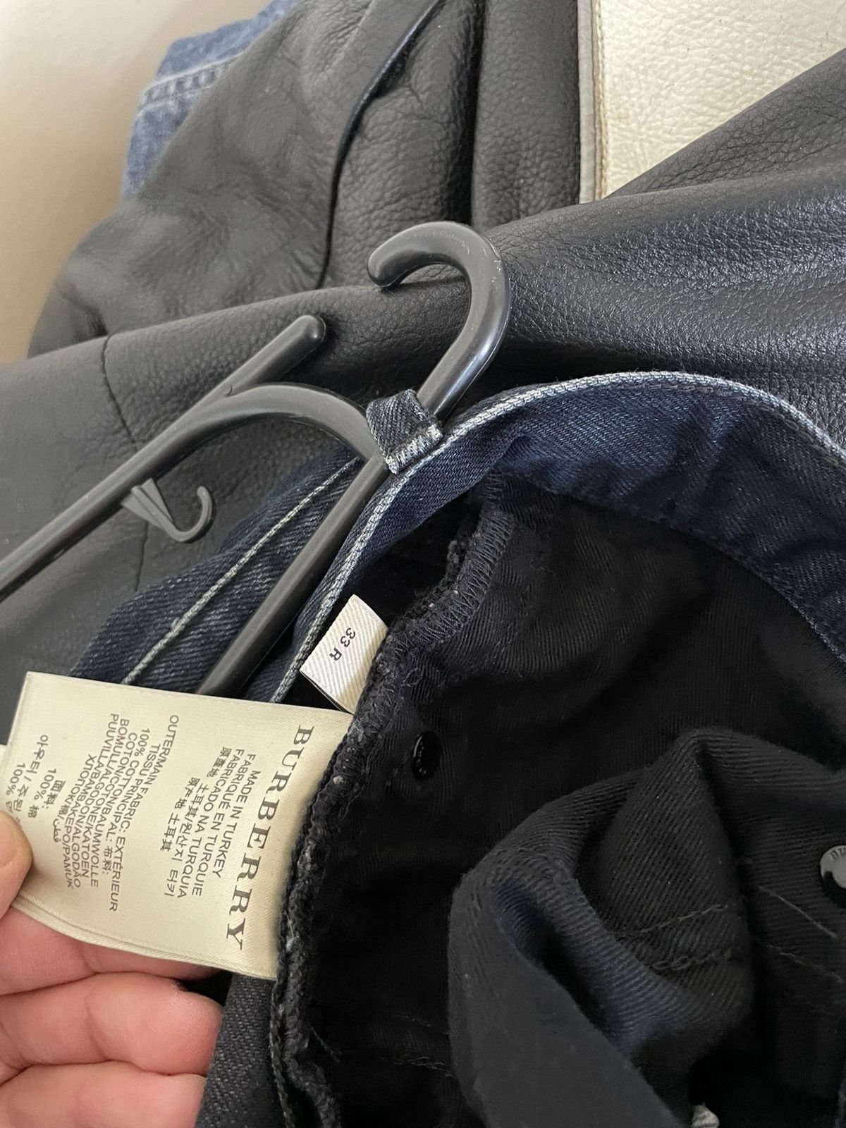 Burberry × Japanese Brand Burberry black Denim Jeans Pants old money brit nova check Size US 33 - 10 Thumbnail