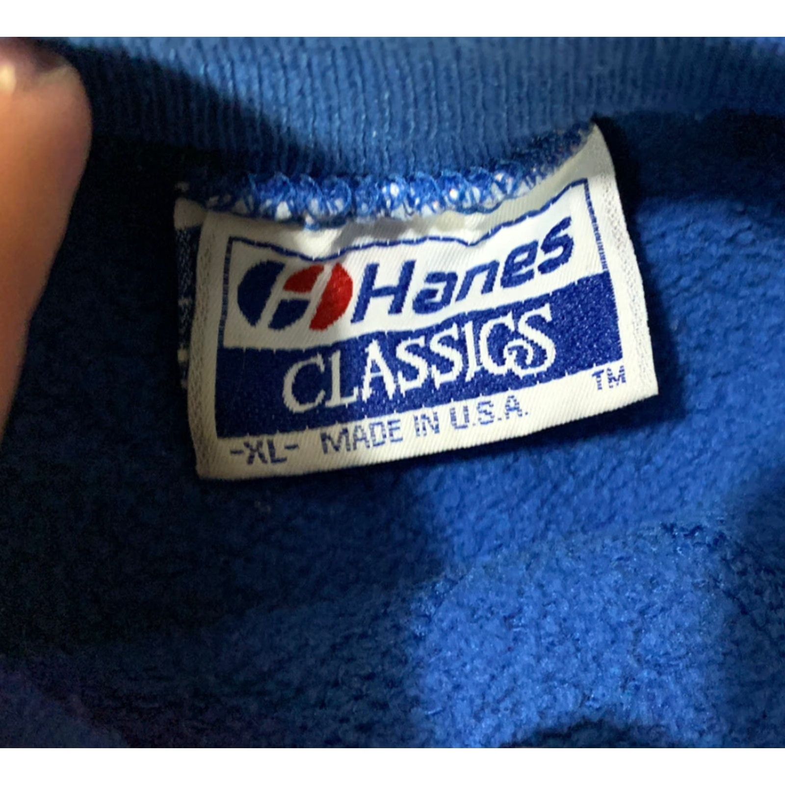 Hanes VINTAGE Hanes Crewneck Sweatshirt Adult Extra Large Blue Made in USA Mens Size US XL / EU 56 / 4 - 4 Thumbnail