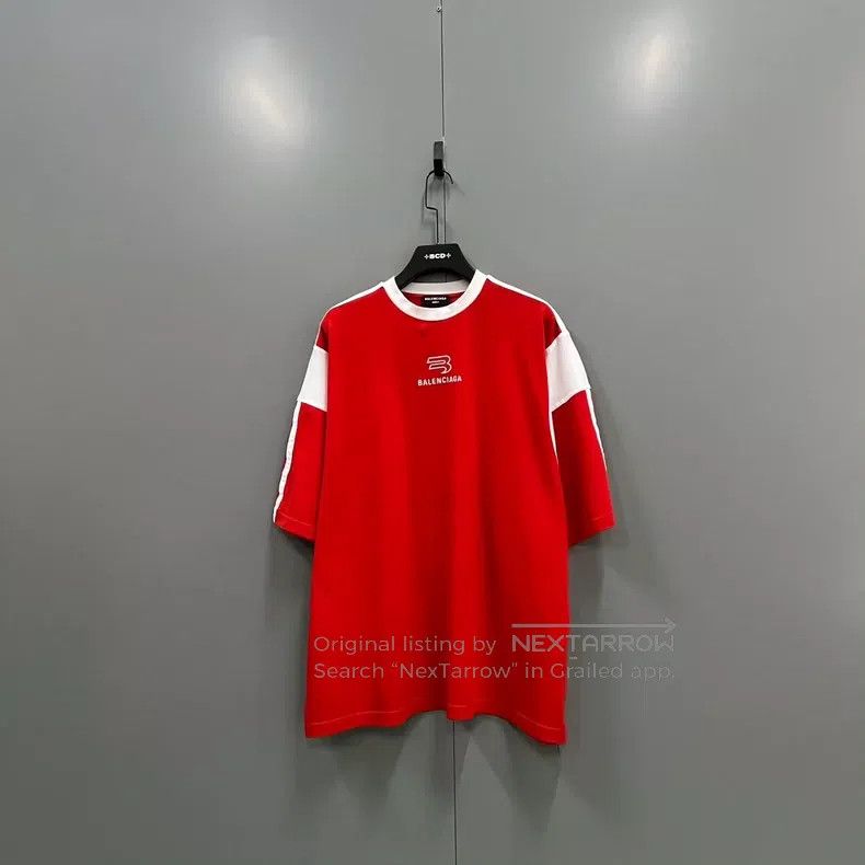 Balenciaga Balenciaga White and Red Double Hook Logo Embroidered Shor Size US M / EU 48-50 / 2 - 1 Thumbnail