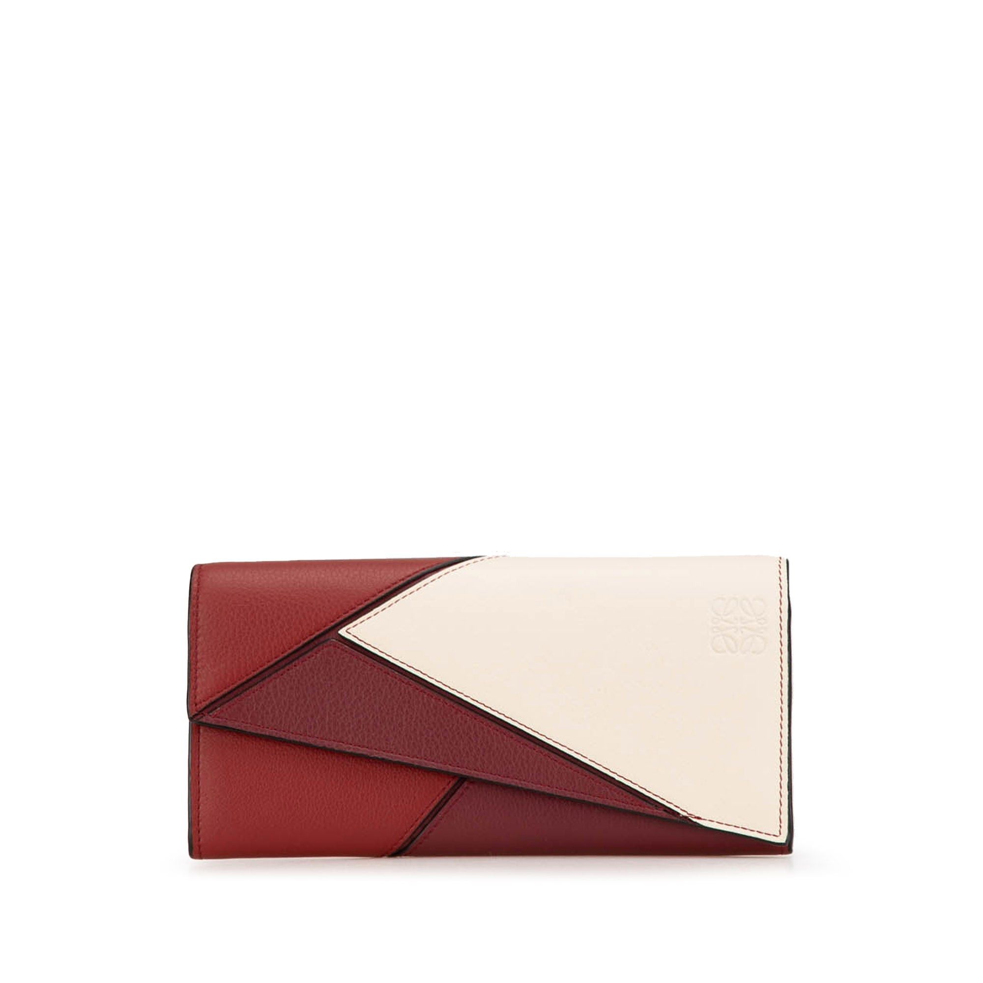 Loewe LOEWE Leather Puzzle Continental Wallet Red Size ONE SIZE - 1 Thumbnail