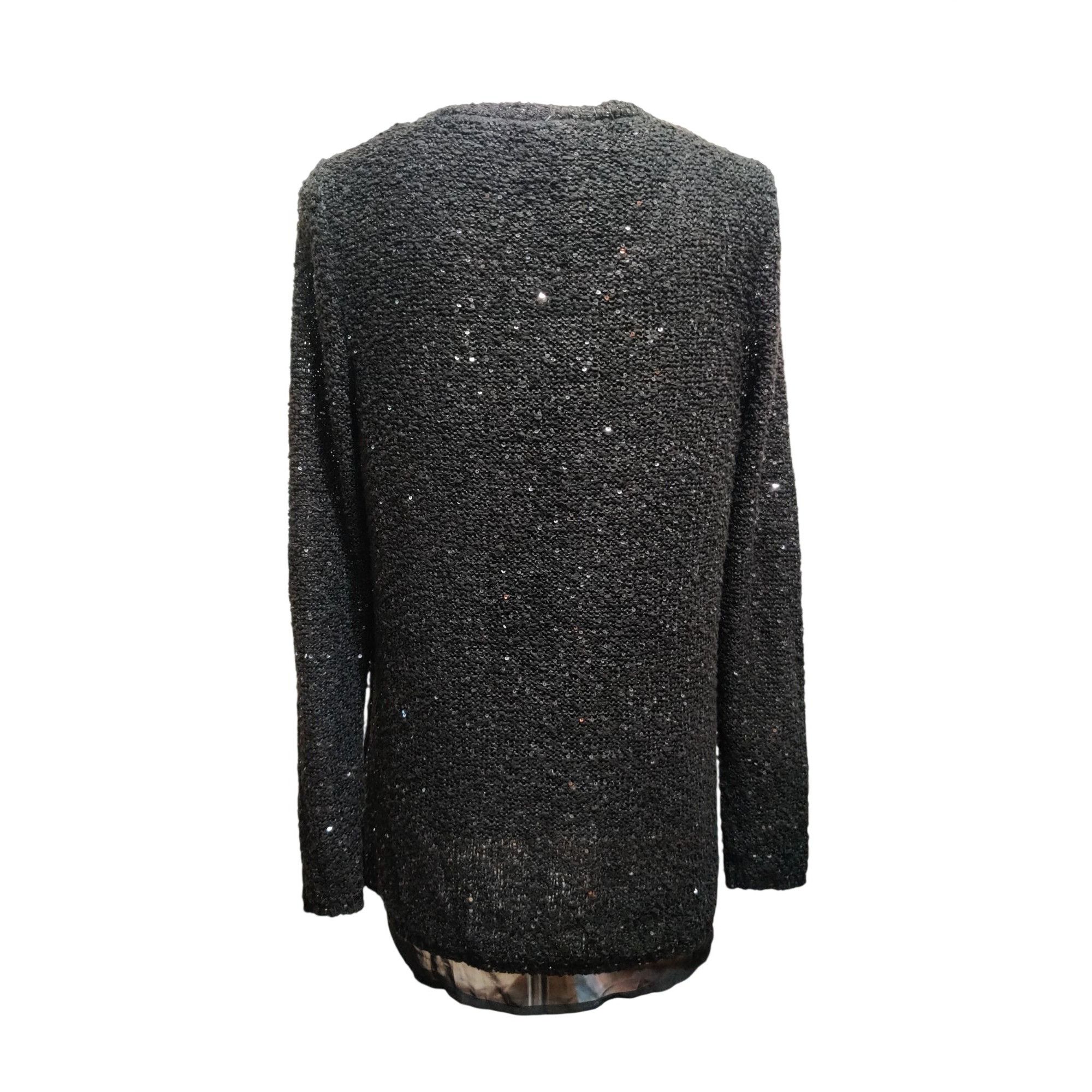 Other Maurices Black Sequin Open Knit Tunic Sweater Size L Sheer H Size L / US 10 / IT 46 - 3 Thumbnail