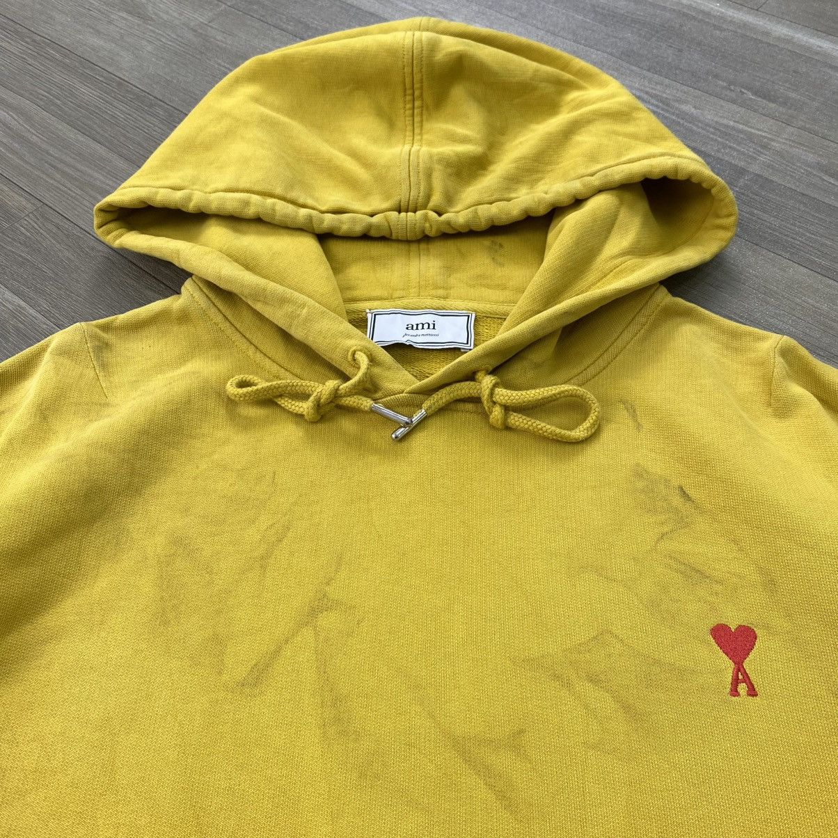 AMI 🇵🇹Ami Alexandre Mattiussi Small Heart De Coeur Yellow Hoodie Size US S / EU 44-46 / 1 - 4 Thumbnail