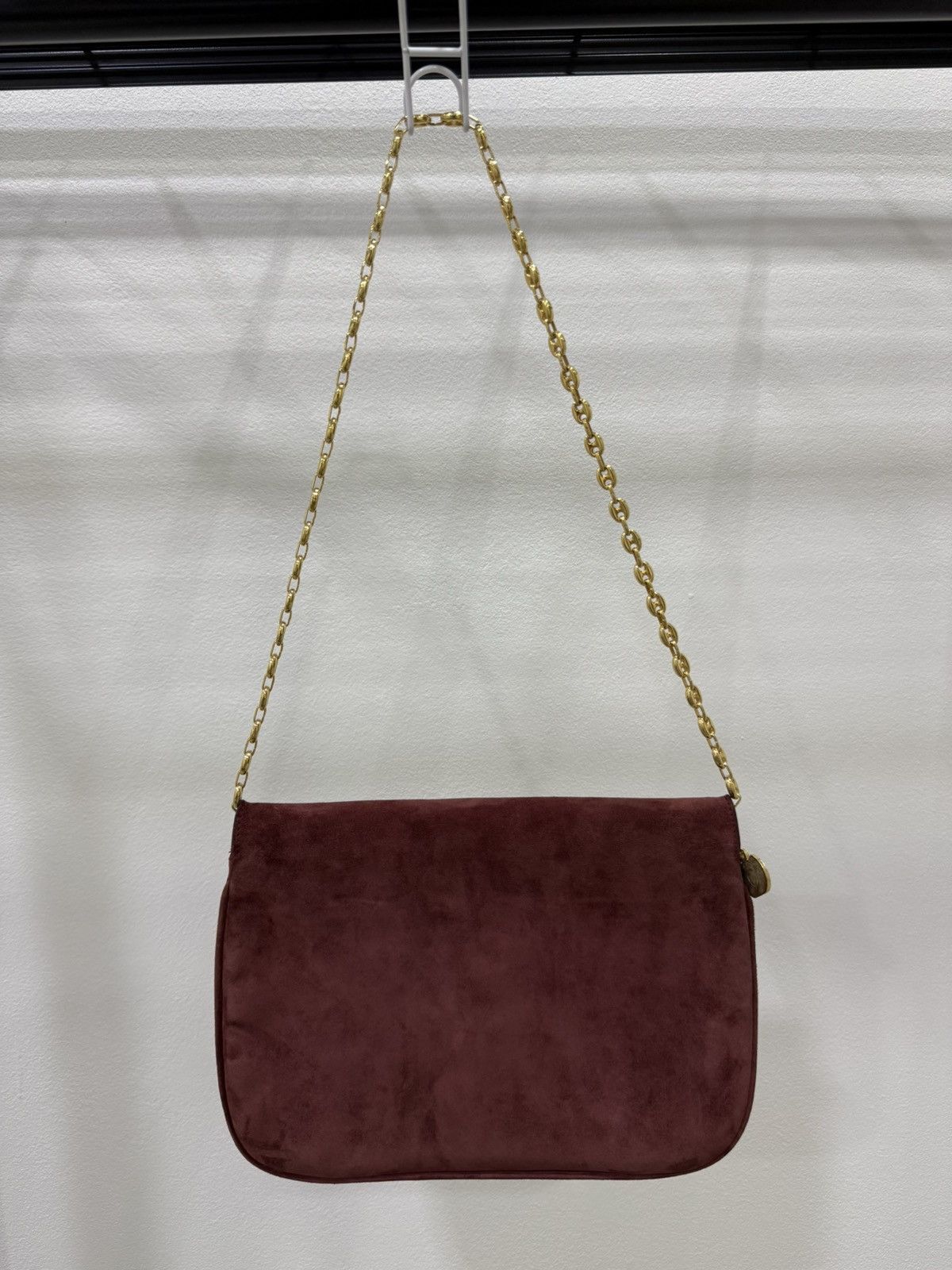 Celine RARE Vintage 70s Celine Suede Gold Chain Shoulder Bag Size ONE SIZE - 3 Thumbnail