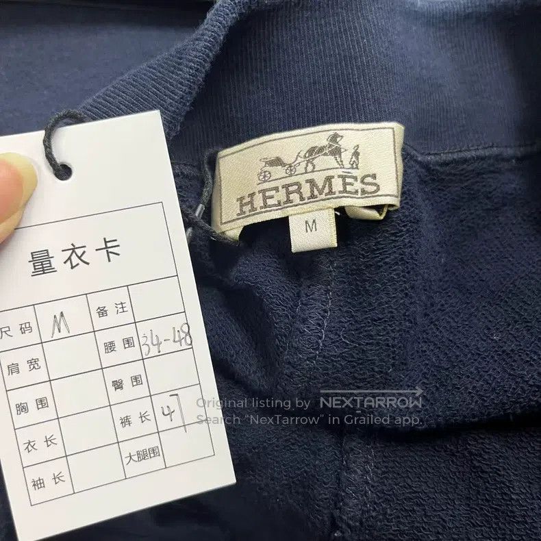 Hermes Hermes zize M Dark Blue Knitted Mid-Rise Casual Shorts Size US 38 / EU 54 - 3 Thumbnail
