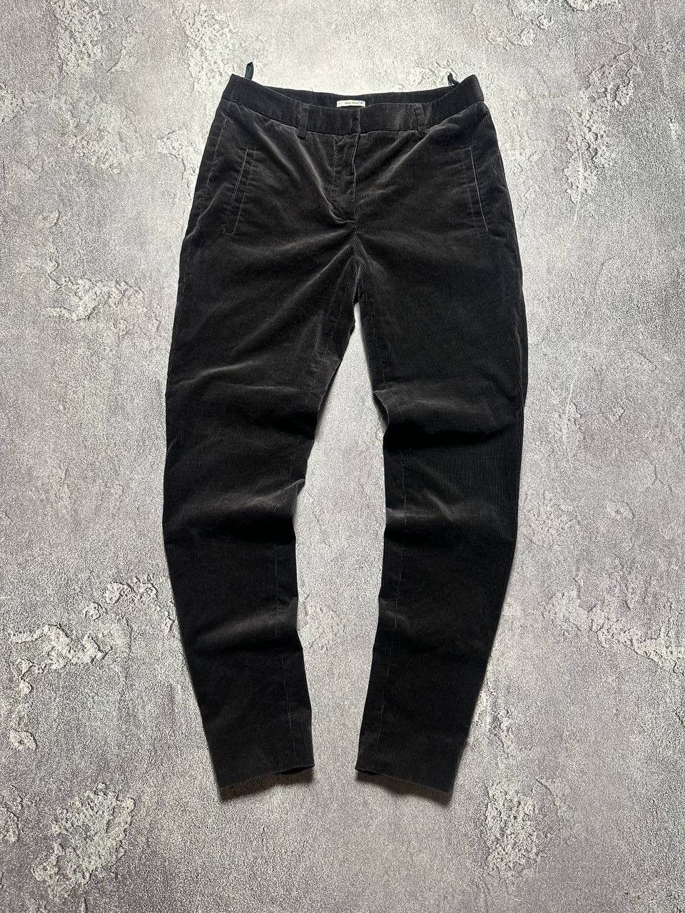Miu Miu × Vintage 2000’s MIU MIU BLACK CORDUROY TROUSERS Size 38" / US 16 / IT 52 - 1 Thumbnail