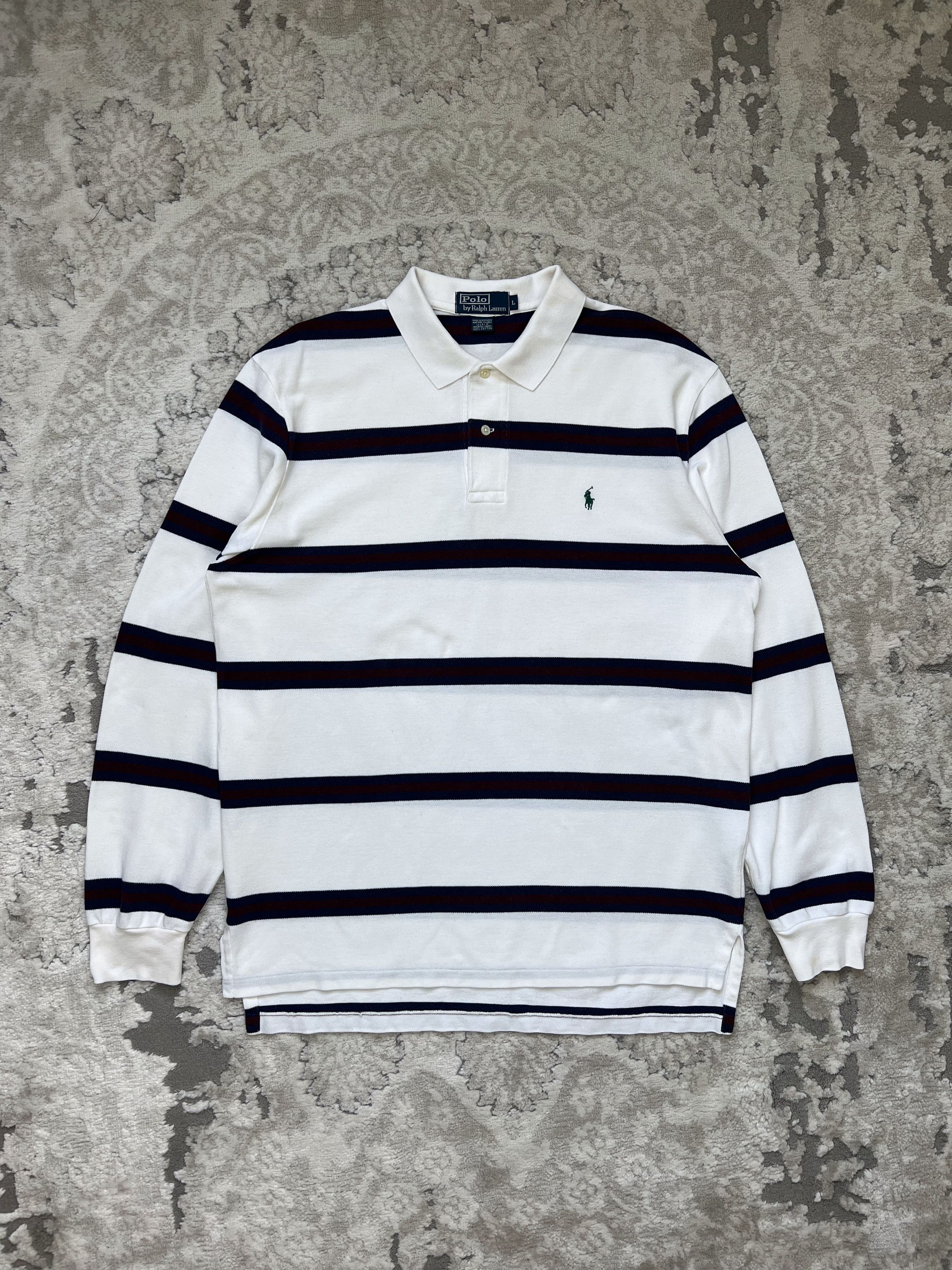 Polo Ralph Lauren Vintage Polo Ralph Lauren Striped Rugby Shirt Size US L / EU 52-54 / 3 - 1 Thumbnail