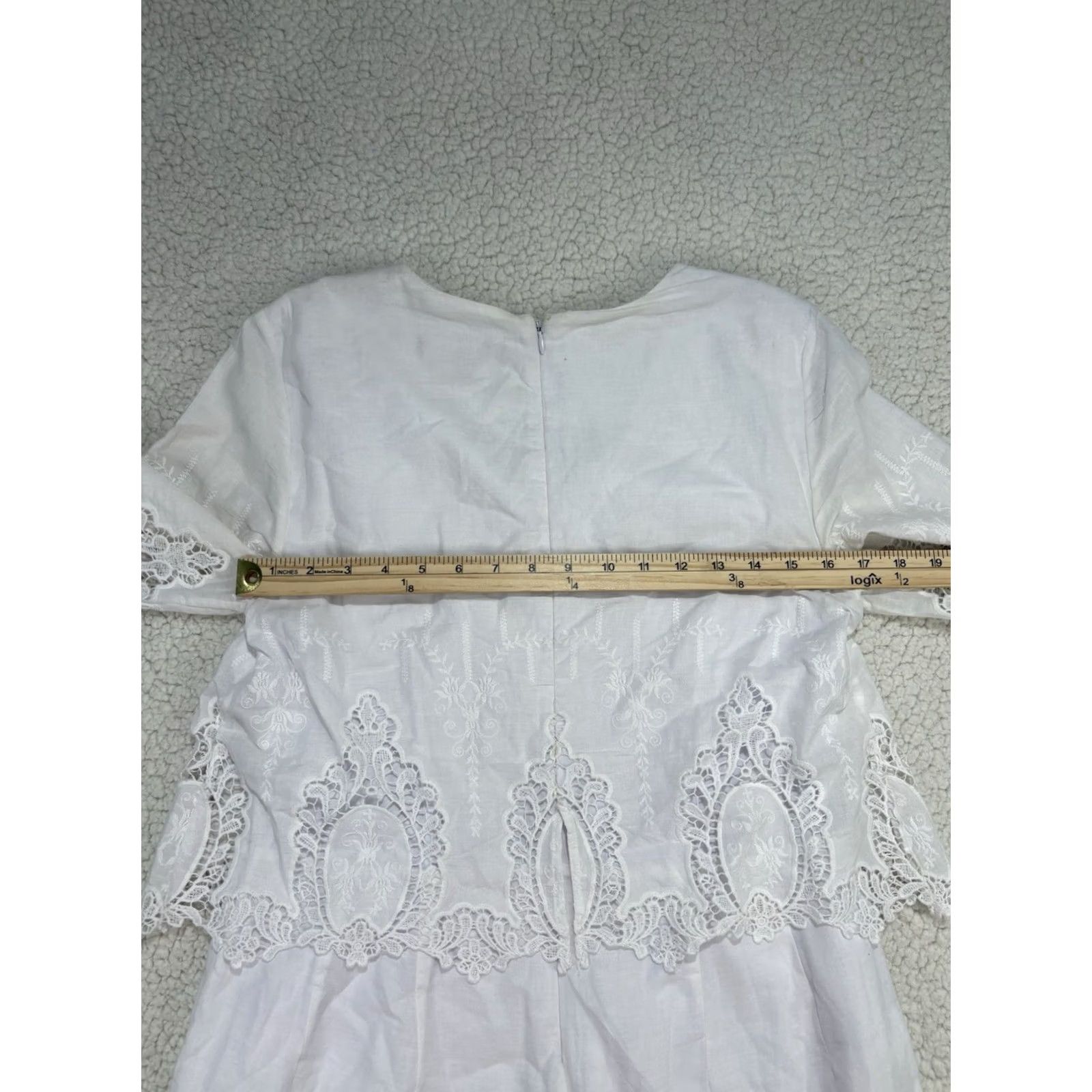 Saks Fifth Avenue Saks Fifth Avenue White Crochet Lace Romper Shirt Romper M Women Size 32" / US 10 / IT 46 - 5 Thumbnail