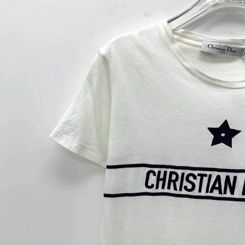 Dior Dior White logo letter print cotton round-neck short-sleev Size XS / US 0-2 / IT 36-38 - 3 Thumbnail