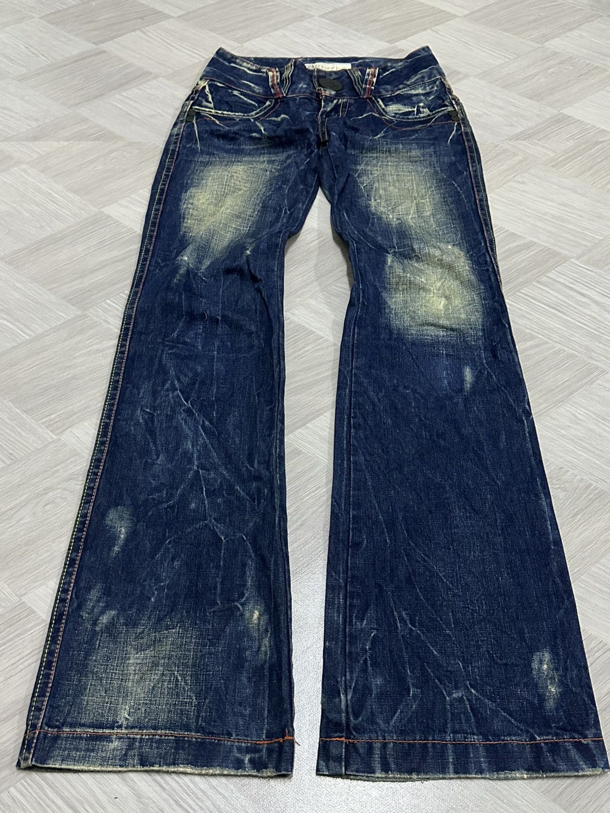 If Six Was Nine Vintage Y2K Red Pepper Denim Mudmax Wash Pant Size US 28 / EU 44 - 3 Thumbnail