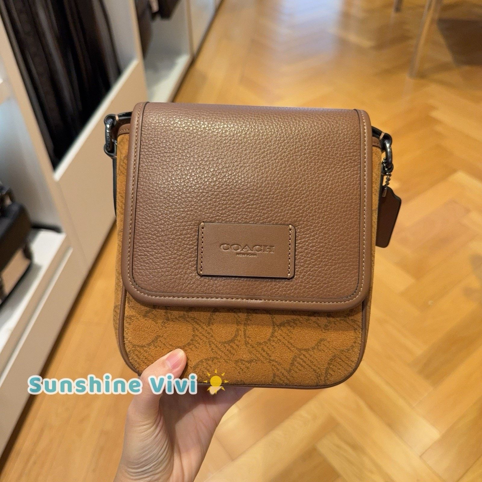 Coach NWT COACH Lucas Crossbody Bag Suede CCF94 Caramel Sable Size ONE SIZE - 1 Thumbnail