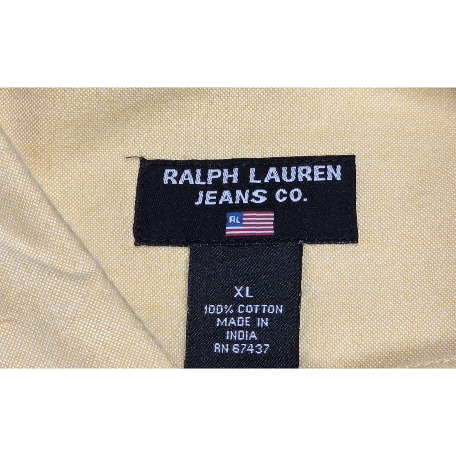 Ralph Lauren VTG Ralph Lauren Polo Jeans Co Button Up Shirt Cotton XL Yellow USA Flag Logo Vintage Classic Mens Button-Down Long Sleeve Casual Shirt Size US XL / EU 56 / 4 - 7 Thumbnail